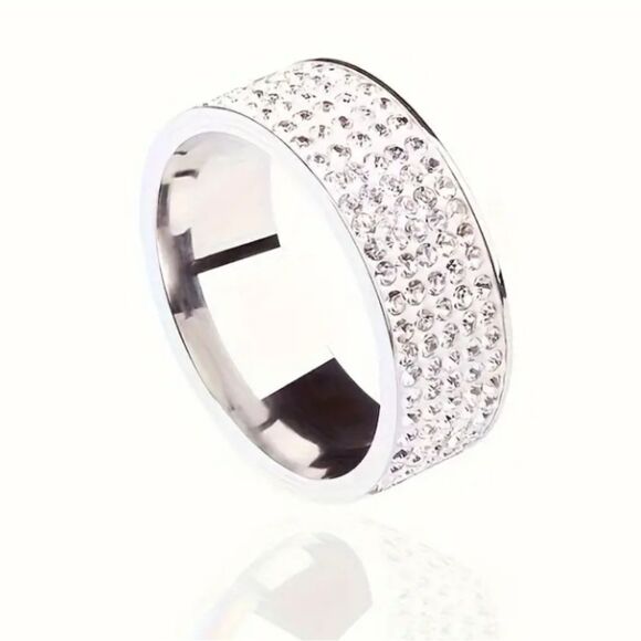 Diamond unisex wedding band ring - Picture 7 of 10